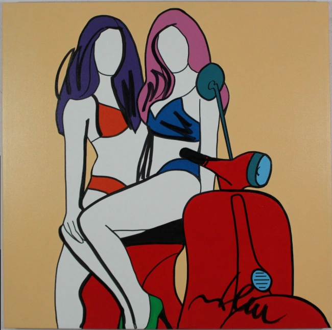 Marco Lodola - Due ragazze su vespa